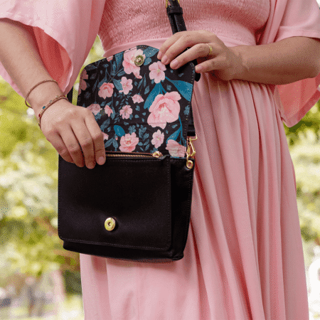 aurora bee Bolsa Lara preta corpo 2